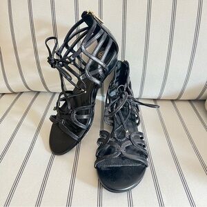 ISOLA Black Lace Up Sandals